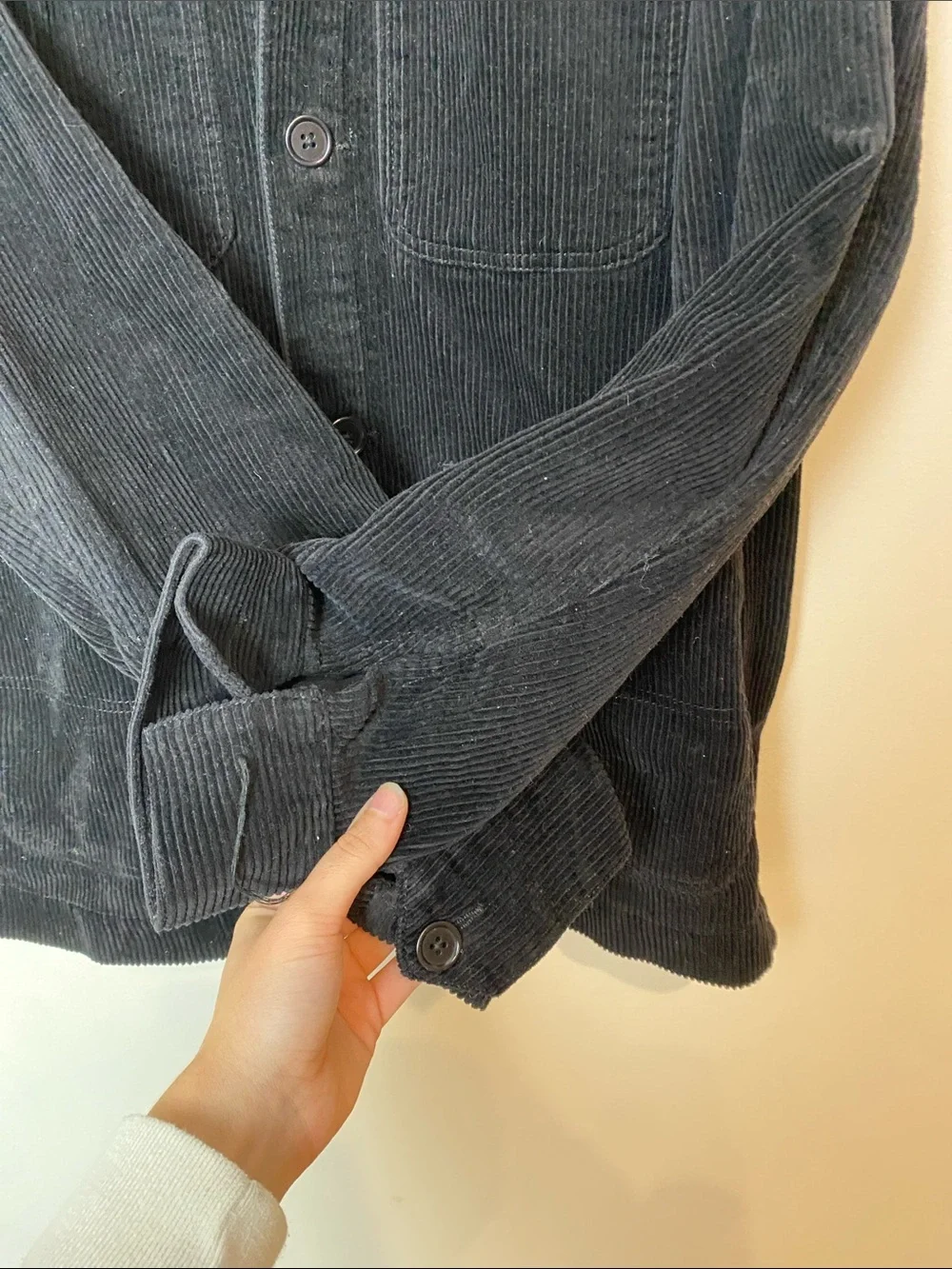 Alex Mill Corduroy Work Chore Jacket Black Five Button Huckberry Size S